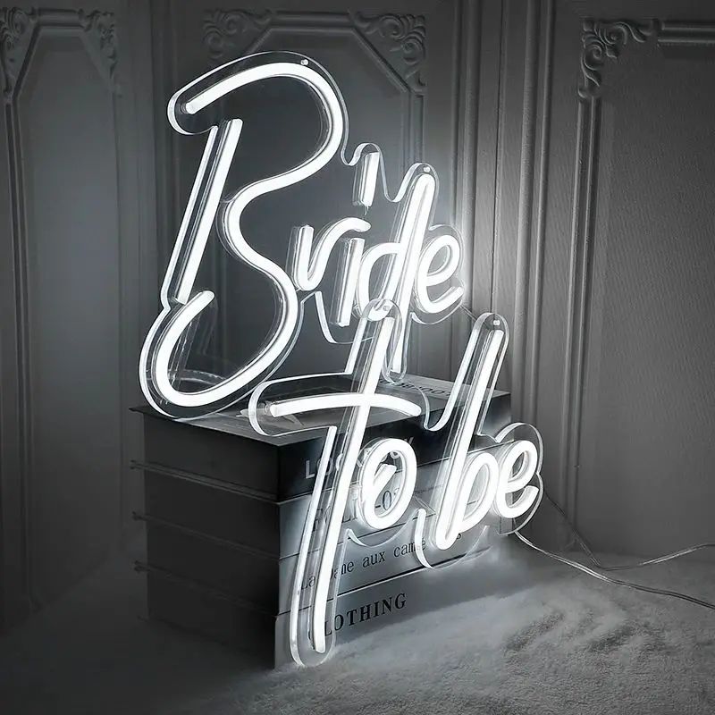 Art design wedding background wall decoration photo souvenir Built-in battery waterproof light strip  neon light bride to be
