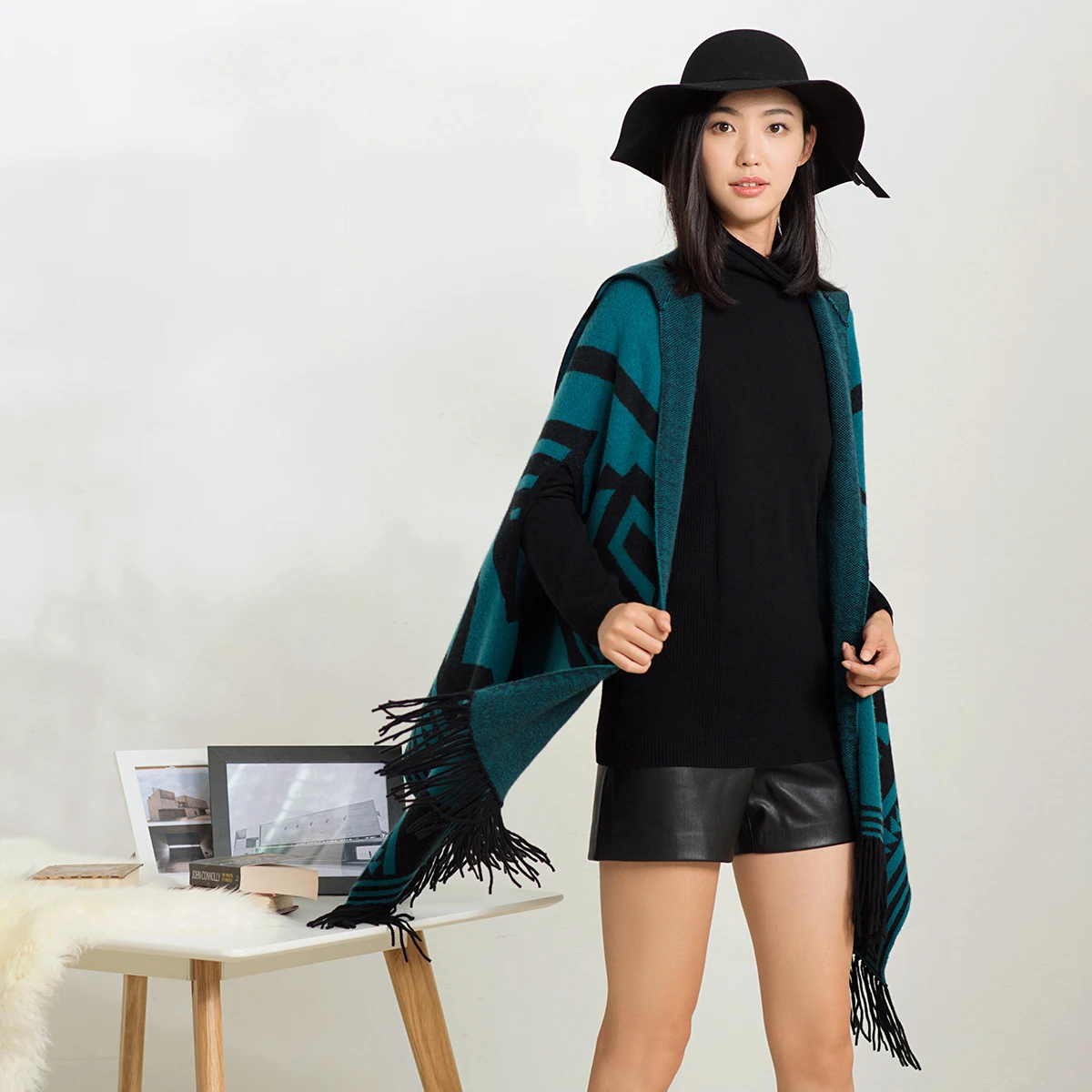 Модный толстый шарф на заказ, Пашмина, пончо, кашемировая шаль