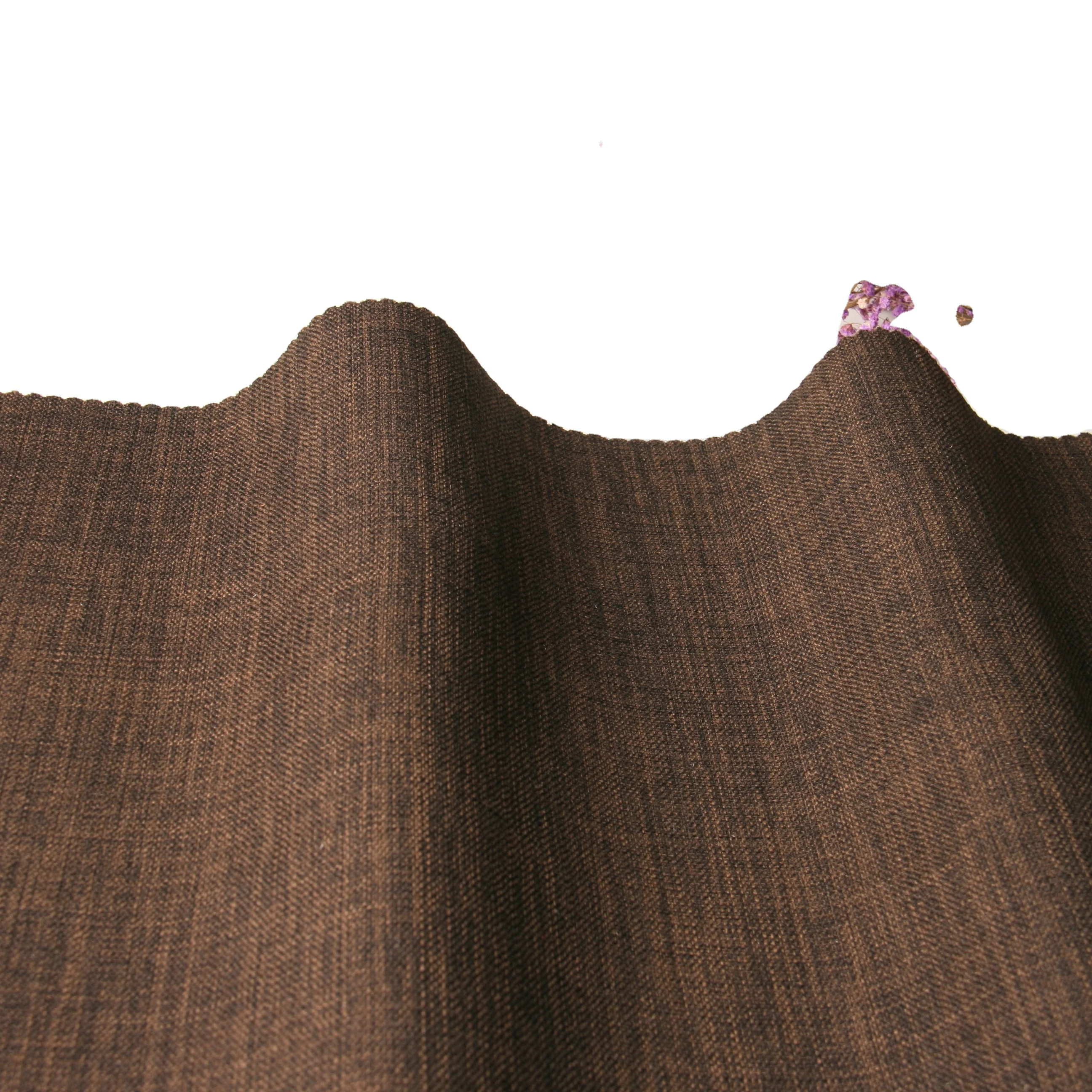 African 100% Polyester Linen Look Plain Thick Looks Linen Fabric for Sofa Upholstery