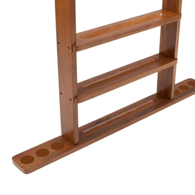 Custom Wall Wood Cue Rack Premium Billiard Pool Cue Stick Holder
