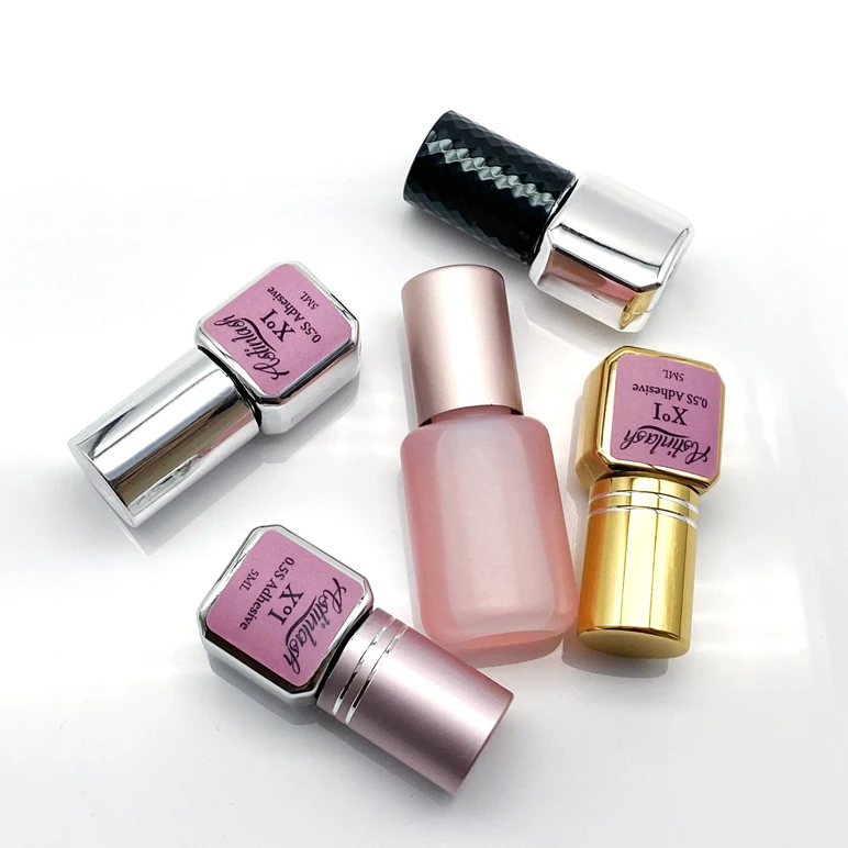 2022 New Professional Latex Free and Hypoallergenic Lash Glue Pink Color Lash Glue for Individual Lash with Pink bottles