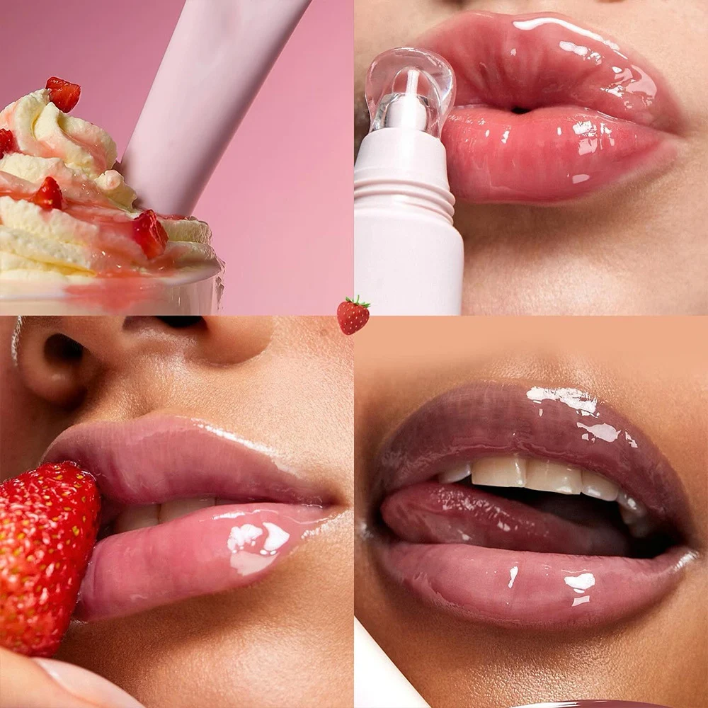 Custom Logo Holiday 4 Colors Woman Bright High Quality Vegan Moisturizing Pigment Lip Gloss Luxury