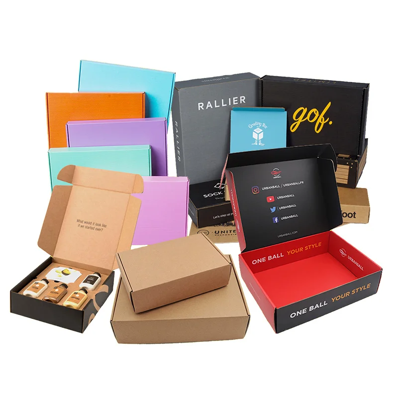 Customized small large shipping boxes custom logo printed free design DG