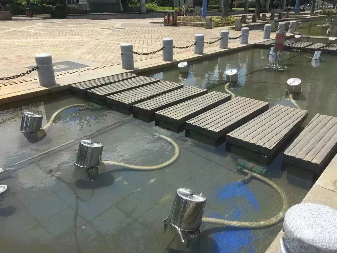 the latest variable speed programmable DC24V dmx512 music dancing laminar jumping fountain for outdoor pool pond fountain