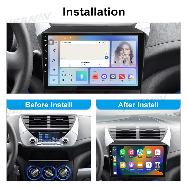 8227 Chip Car Stereo Radio Navigation GPS 2Din Head Unit For Suzuki Alto 2009-2016 Android14 Carplay Auto  AV Out Car Multimedia