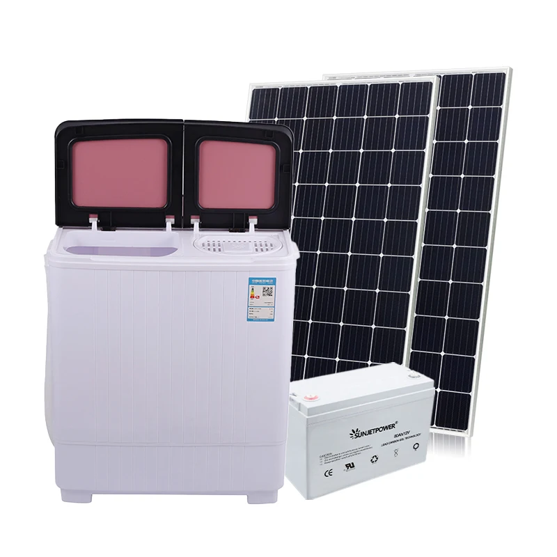 Factory Wholesale Price DC Solar Powered Washing Machine with Solar Panels for Home Usage