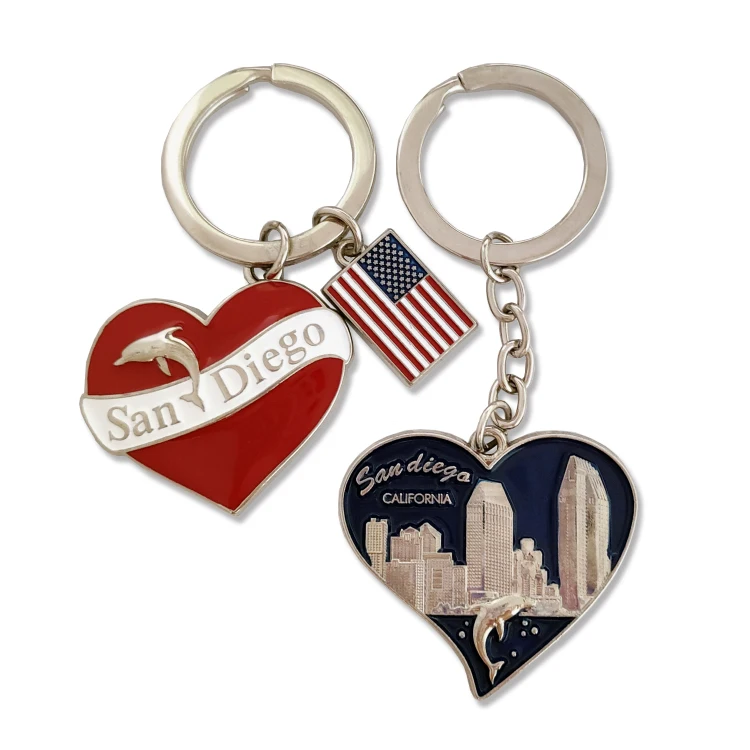 Wholesale Manufacturer Custom Metal Keychain Personnalised Love Shape Key Chain Couple Key Chain
