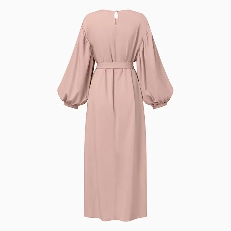 Wholesale Arabic Dubai Dress for Women Eid 2022 Puff Sleeve Moroccan Oman Kuwait Muslim Clothing