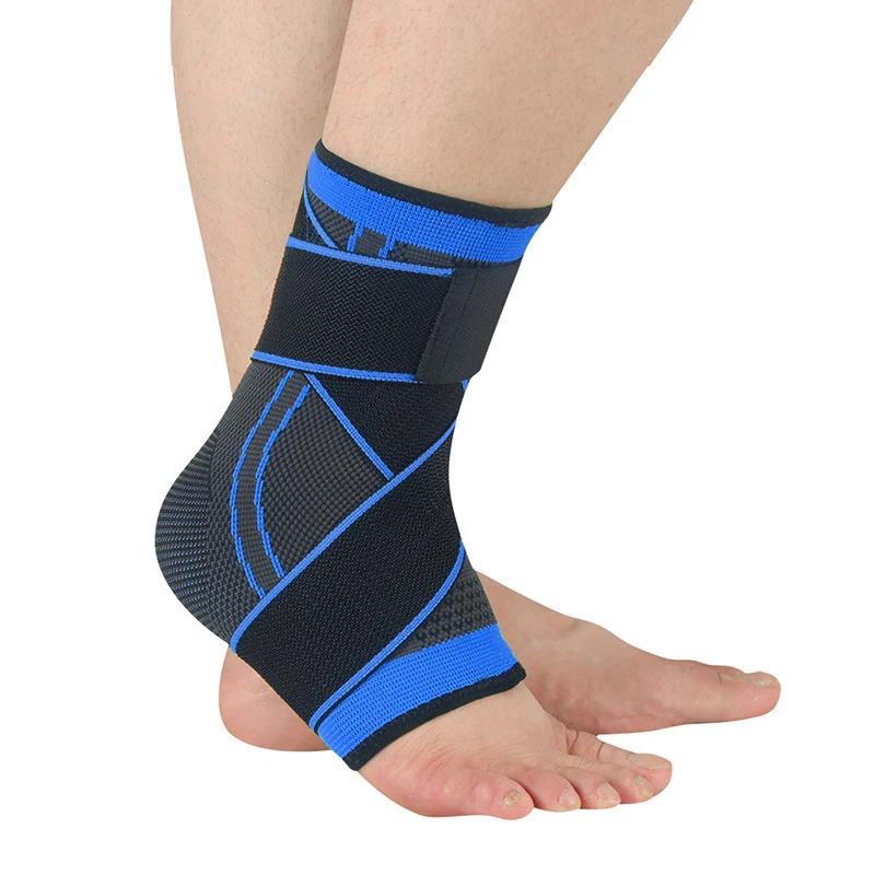 Custom 1-Piece Adjustable Compression Basketball Sleeve Nylon Protection Strap for Sports Fitness and Gym Ankle Support Brace