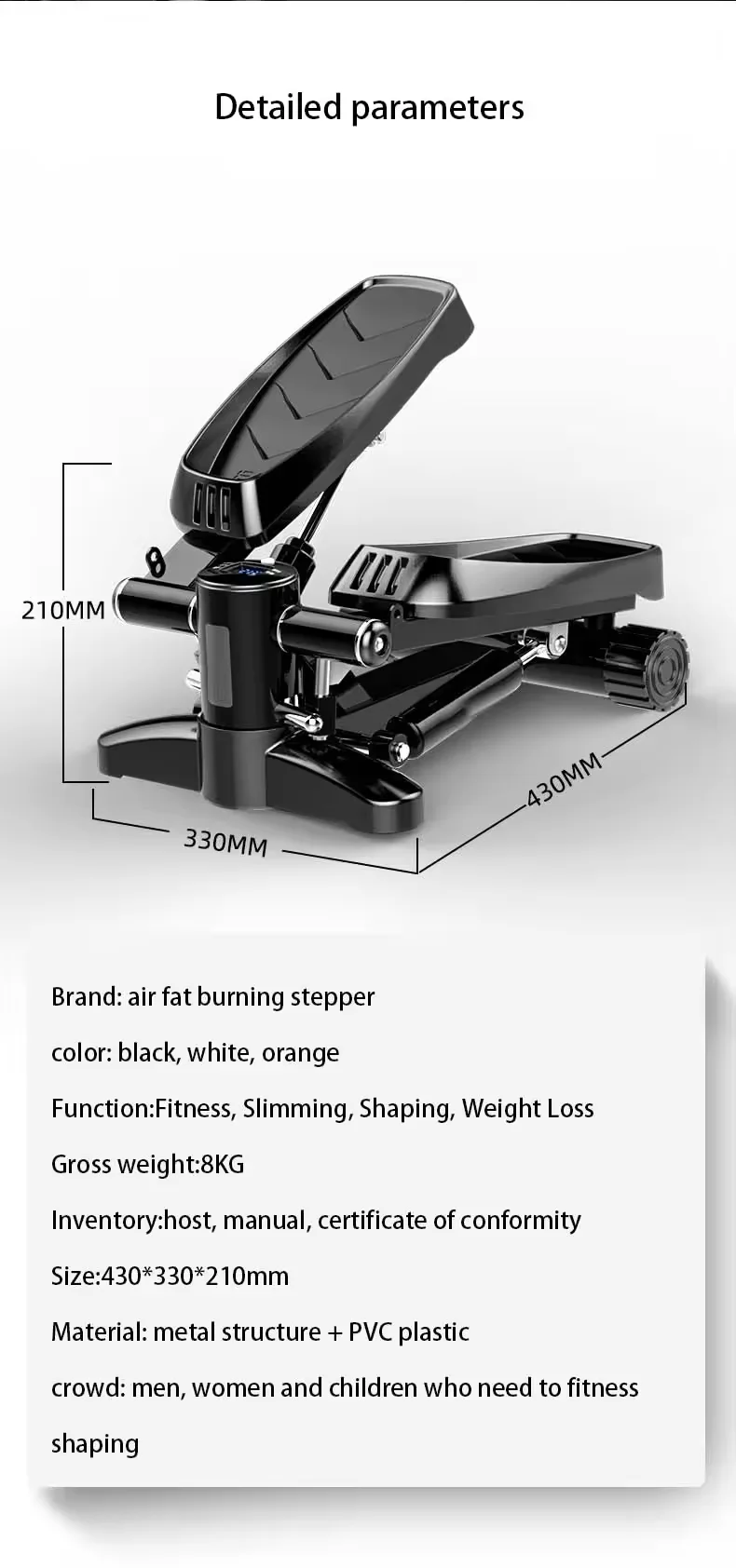 Twist Stepper Machine Fitness Yoga Stair Home Use Exercise Fitness Machine Mini Stepper Exercise Stepper With Resistance Bands