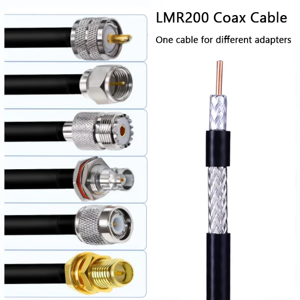 Factory direct sales high quality and low impedance LMR200 with SMA male 15m for communication