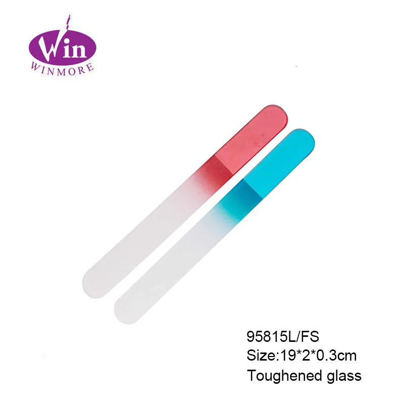 Пилка для ногтей с логотипом на заказ, цветная, прочная, из хрустального стекла, большого размера 19 см