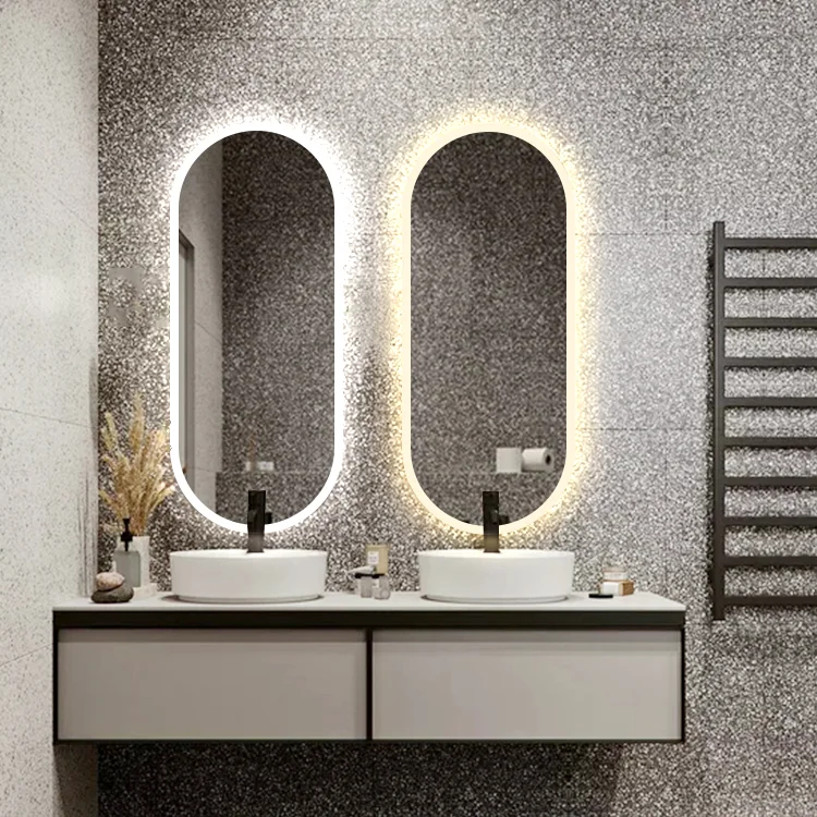 Modern  Makeup Dressing Vanity Table with Lighted Mirror decor live room mirror with time display