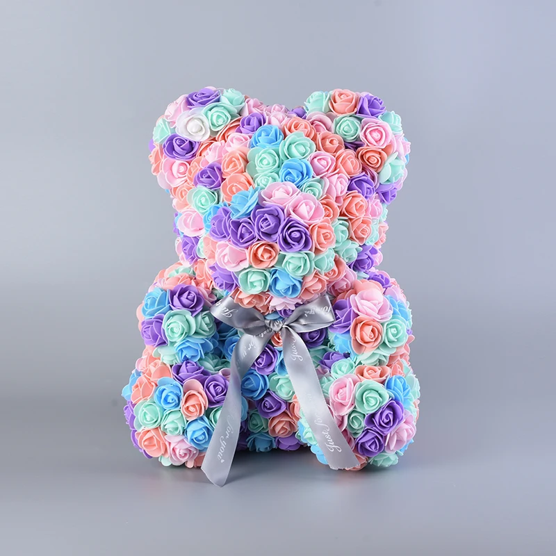 40 см плюшевый розовый медведь, искусственная пена, плюшевый розовый медведь, подарок на день Святого Валентина с подарочной коробкой для Дня Святого Валентина