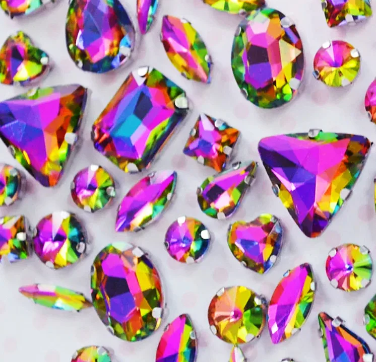 Fancy large topz factory wholesale baby neon color acrylic beads bulk crystal with claw setting