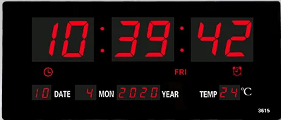LED Digital Wall Clock Large Display with Indoor Temperature Date and Day of Week Electric Wall  Mounted Desk Clock Timer