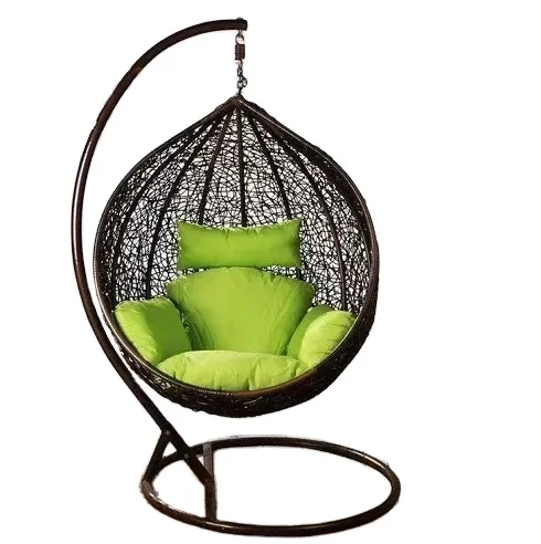 Top Standerd  Quality Outdoor and Indoor Rattan Hanging Swing Chair With Foam