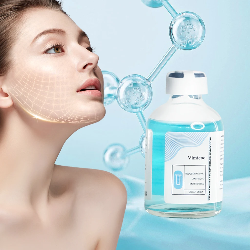 OEM ODM New Idea Deeply Moisturizing Repair Anti Aging Serum Water Blue Copper Peptide Aurora Essence Water