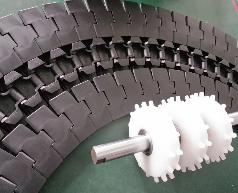 High Quality 880 TAB Side Flexible Plastic  Plate Chain For Curved Conveyor
