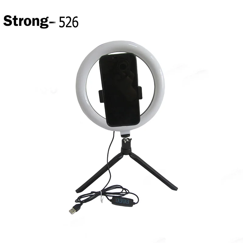 COB flashlight with plastic phone bracket Ten inch ring fill light MIL light in studio USB charging