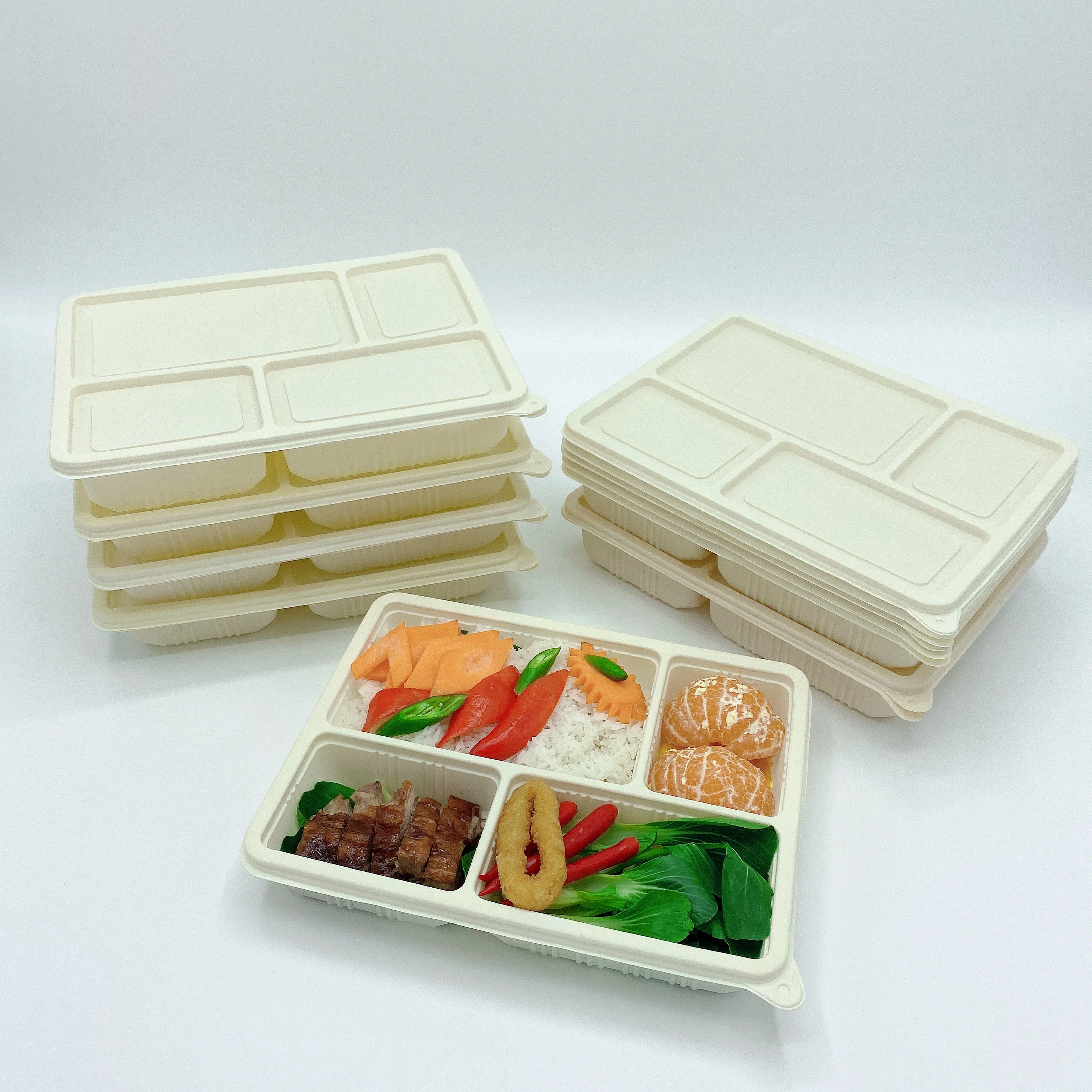 
Green Earth Corn Starch Disposal Plastic Lunch Box Takeway Food Container For Restaurant 