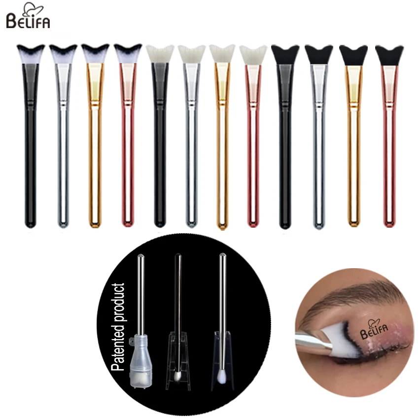 Металлическая пластиковая ручка V-образной формы изогнутая щетка для удлинения ресниц пенная очищения с сушильной подставкой