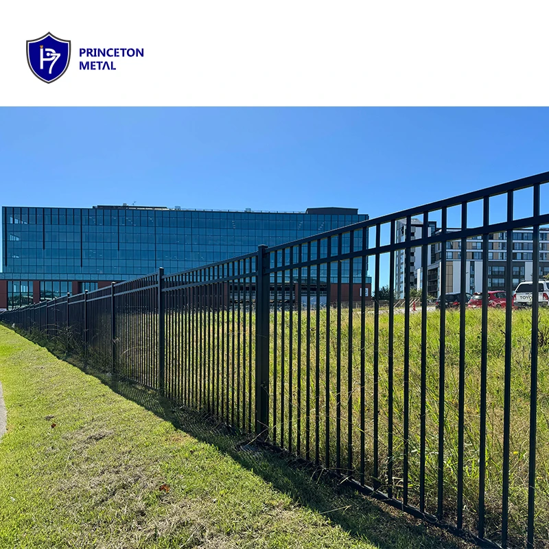 Residential tubular steel fence flat top aluminium fence panels with spear 6x6 fence panel