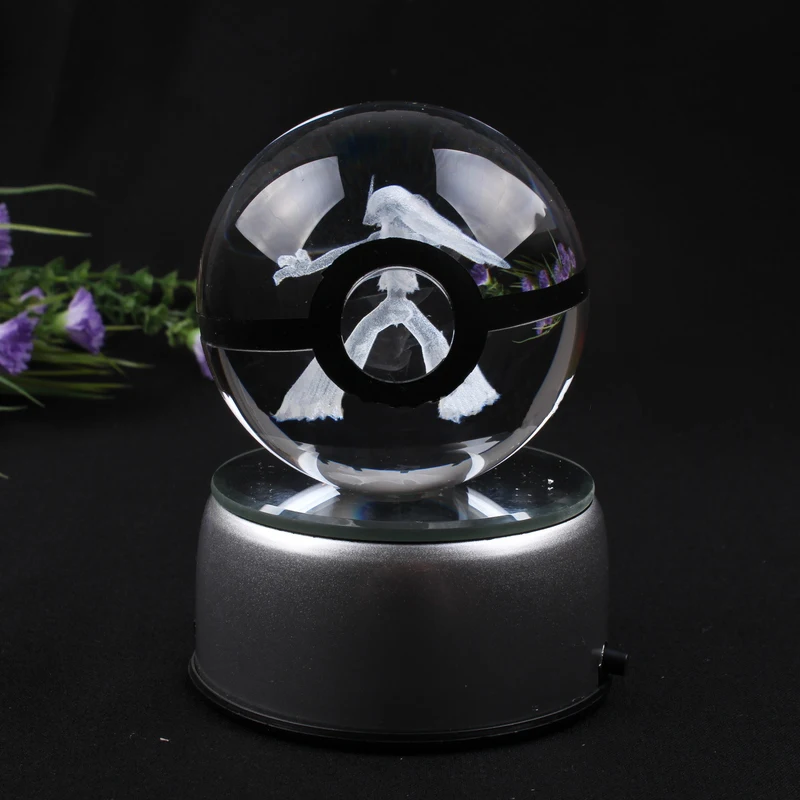 Popular 50mm 80mm Crystal k9 Blaziken Ball Large Crystal Pokeball Laser Engraving