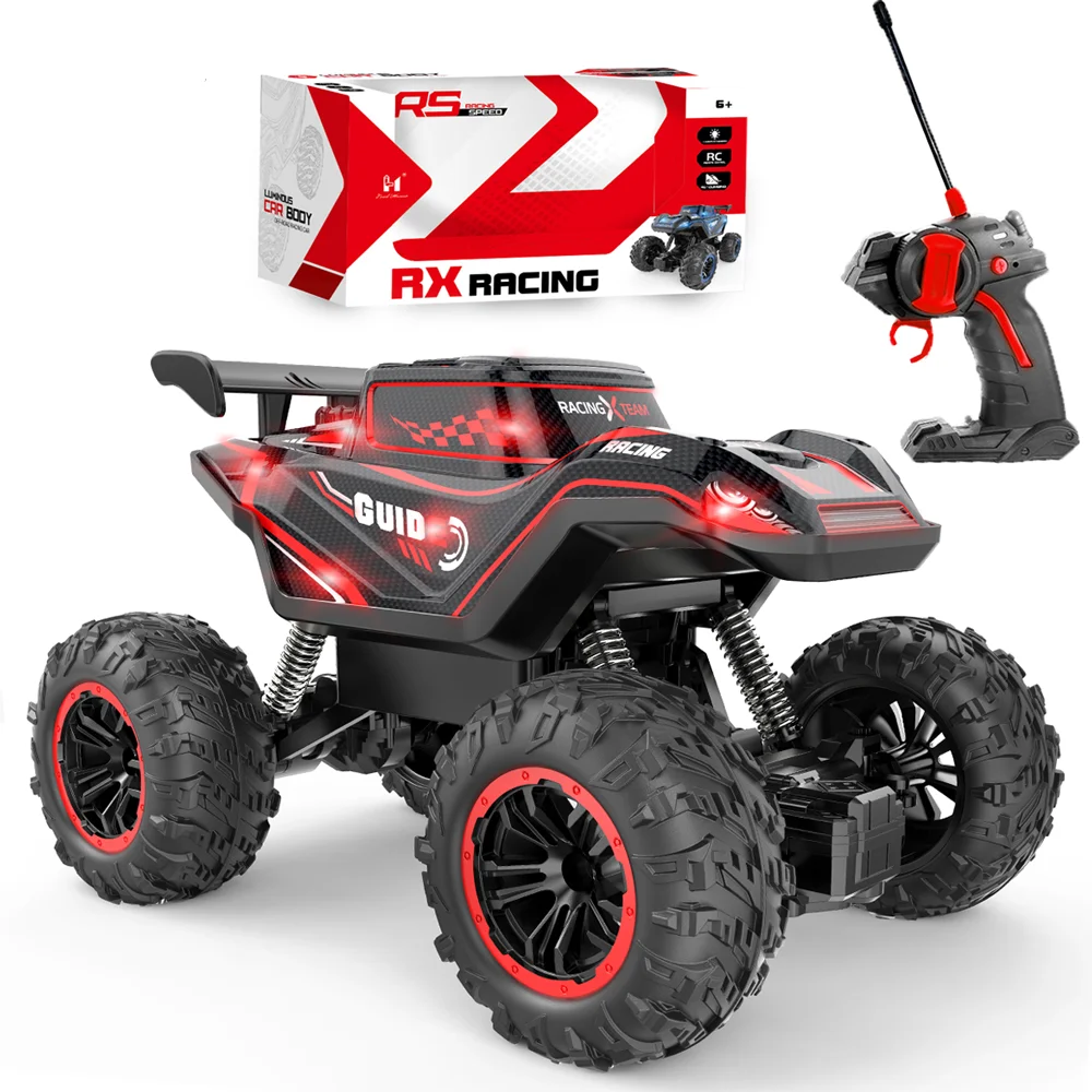 RC Rock Crawler All Terrain Off Road Climbing Car with LED Light Electric Remote Control Vehicle Toy Car Gift for Kids