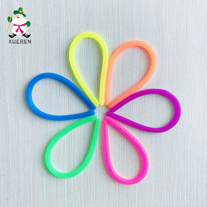 Colorful novel anti stress TPR elastic noodles toys DIY decompress stretch Monkey Noodle Toys