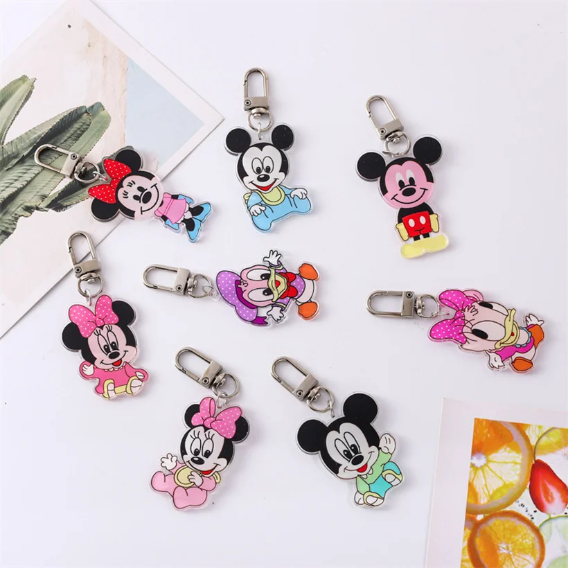 Fashion printing cell phone accessories key chain custom hotel heart round rose gold acrylic keychain