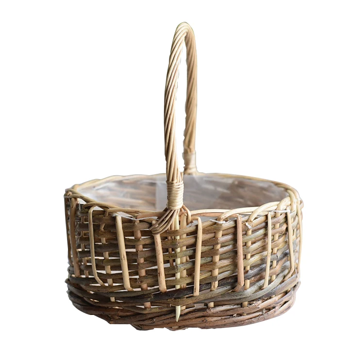 Недорогие плетеные антикварные вазы, цветочный горшок/корзина из ивы