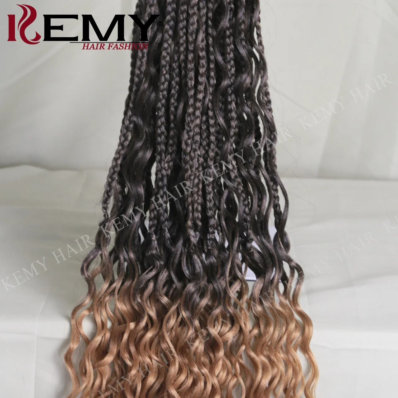 KEMY HAIR Synthetic River Locs  Braids Low Temperature Fiber Corchect Braiding Hair Extension Per-looped Braids for Women