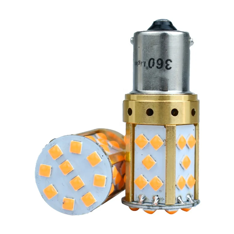 360Light CANBUS 1156/1157 35SMD 3030 Optical Lens Auto LED Turn Signal Light DC12-24V Led Brake Light Bulb White Yellow