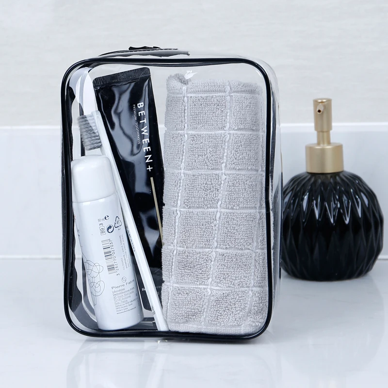 Clear Toiletry Bag Portable Travel Cosmetic Bag with Zipper Waterproof Makeup Bag Cosmetic Storage Organizer for Women Men