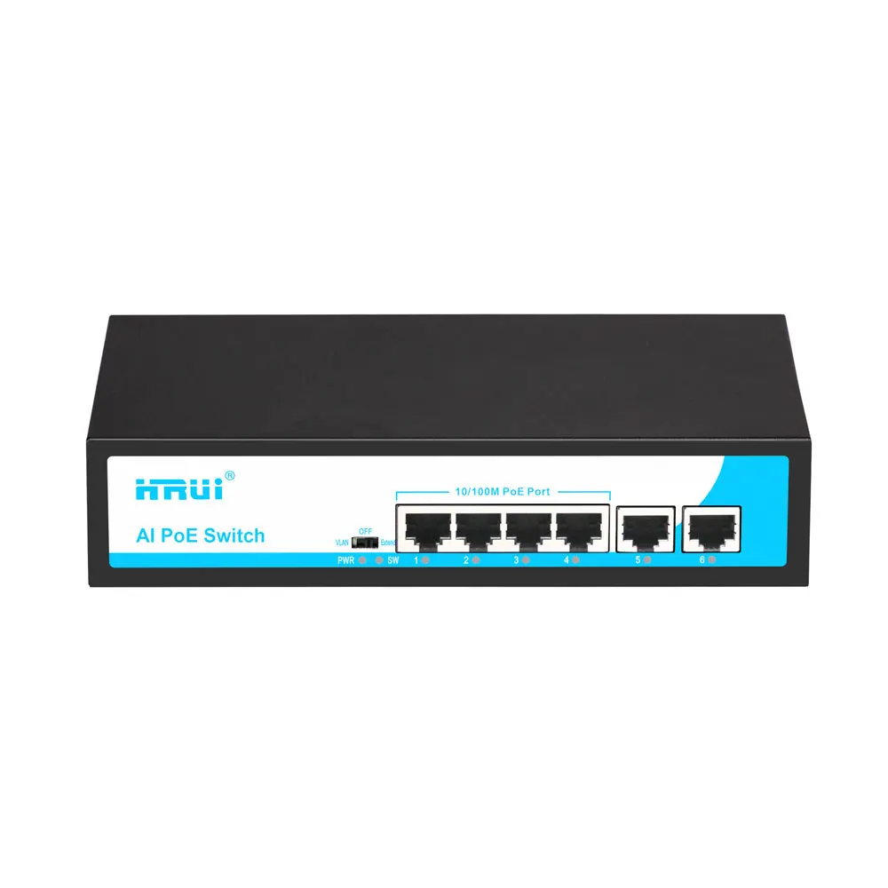  Лучшая цена высокоскоростной Ethernet VLAN 2 Uplink AI умный PoE коммутатор с 4 портами для IP-Камеры