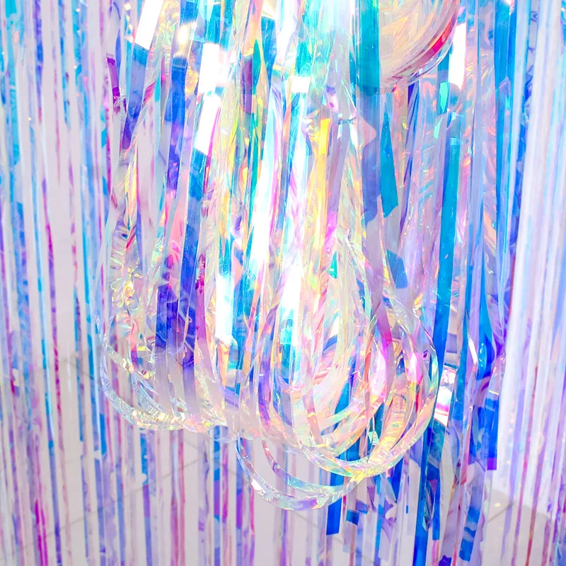 
1M*2M Birthday decor of Golden light colorful foil fringe curtains curtain foil for valintines and balloon 