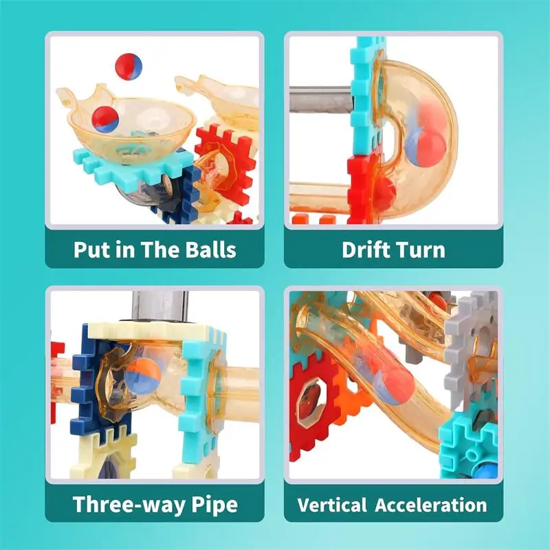 Wholesale 246 Pcs Marble Maze Game Building Blocks Kit STEM Educational Marble Race Track DIY Marble Runs Blocks for Kids