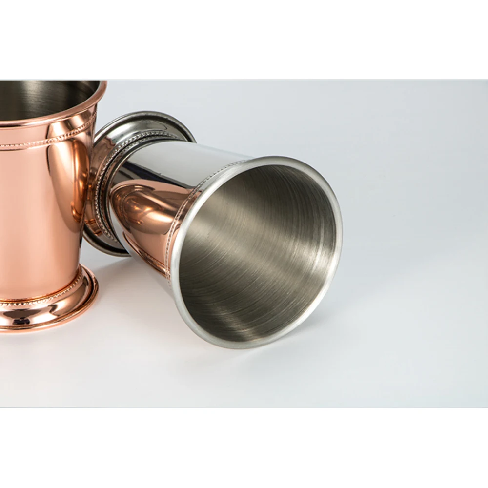 Wholesale Custom Vintage Stainless Steel Wine Glass Copper Mint Julep Tumbler Reusable Travel Mug Juice Bar Use Luxury Gift Idea