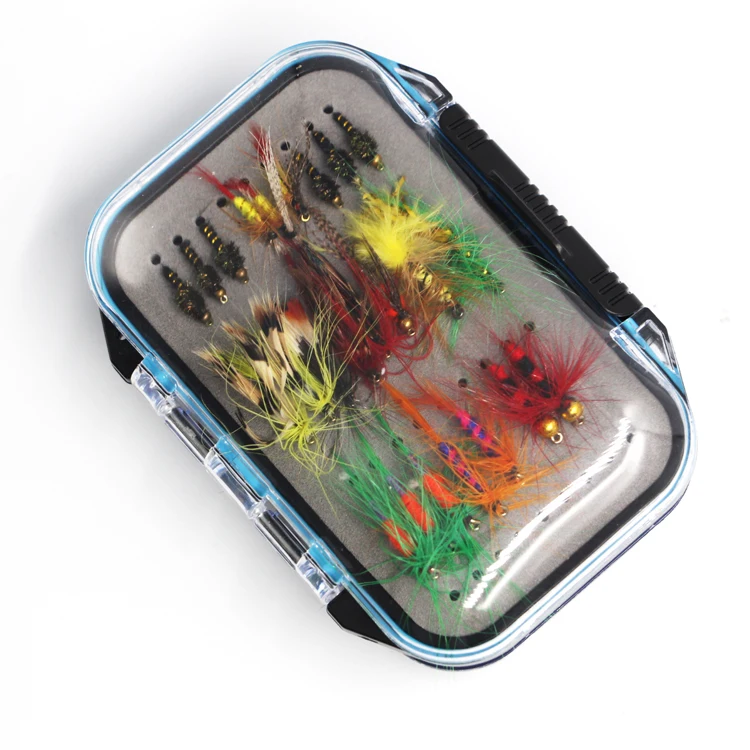 2023 Hot Selling Fly Fishing Box Two-Sided Waterproof Lightweight Fly Box Easy Grip Transparent Lid Fly Fishing Lures Box