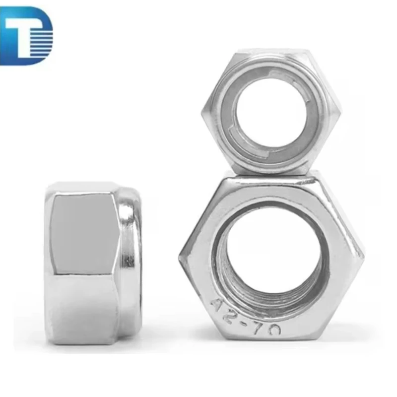 18-8 Stainless Steel INOX SS SUS 304 316 316L A2 A4 70 80 Polished Prevailing Torque Hexagon Self-Locking Nut DIN980V Metric