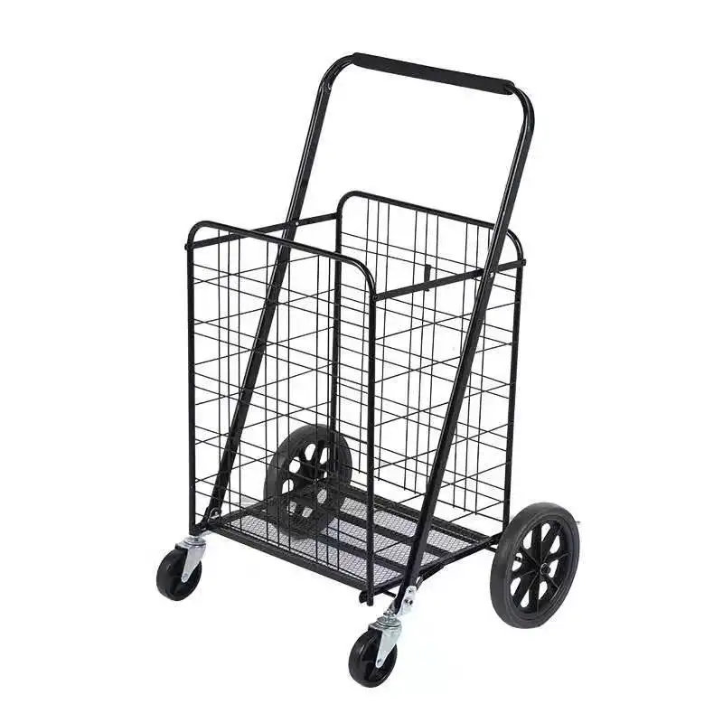 Strong bottom mesh 70kg load capacity  big size metal shopping trolley