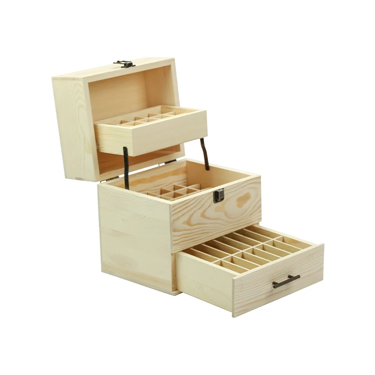 
Customizable Hot Selling Creative Handmade Wooden Essential Oil Storage Box With Partition 
