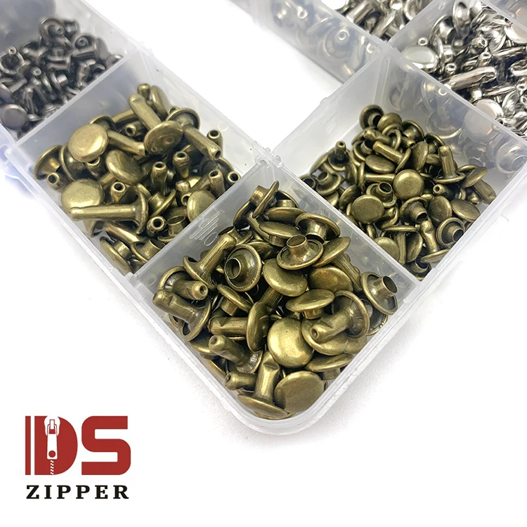 
High quality 6-12mm metal rivet round rivet set box for leather craft bag belt clothing clothing shoes pet collar decoration 