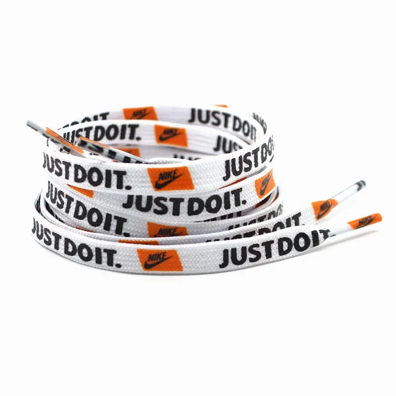 Yrunfeety Flat OEM Shoe Lace 100-180CM Custom Logo Printed Shoe Laces for NK Shoe Laces 8MM Sneaker Shoestrings
