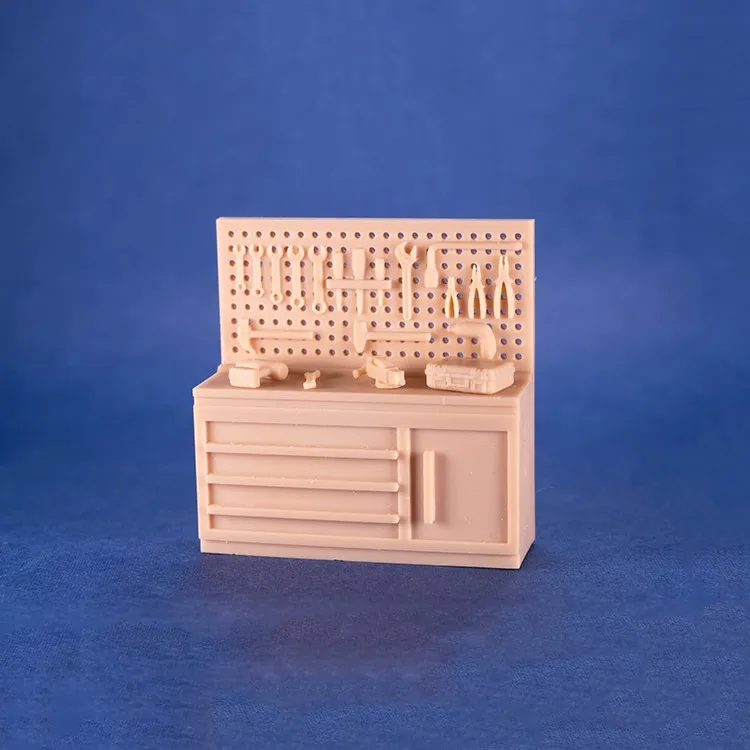 1/64 Resin Car Workbench Cabinet Auto Repair Tool Scene Accessories Garage Unpainted White Model