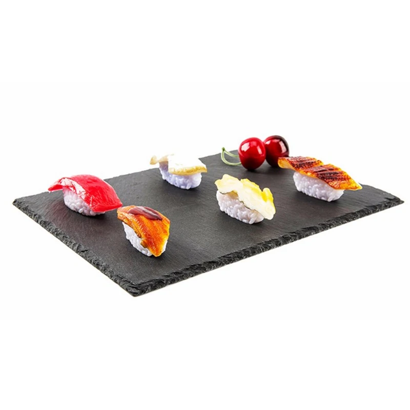 amazon best selling natural black stone sushi slate plate make in china
