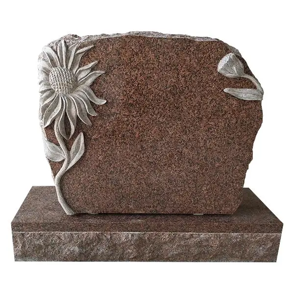 Beautiful Children Carve Sunflower Headstone Flower Holder Gravestone