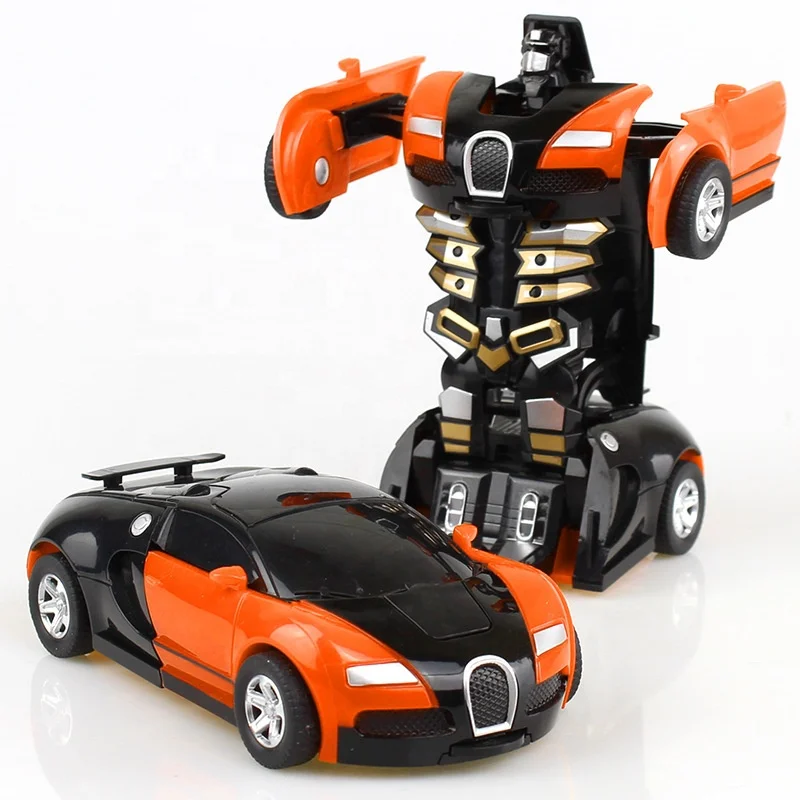 Оптовая продажа недорогие детские пластиковые литые автомобили робот автоматический трансформированный автомобиль