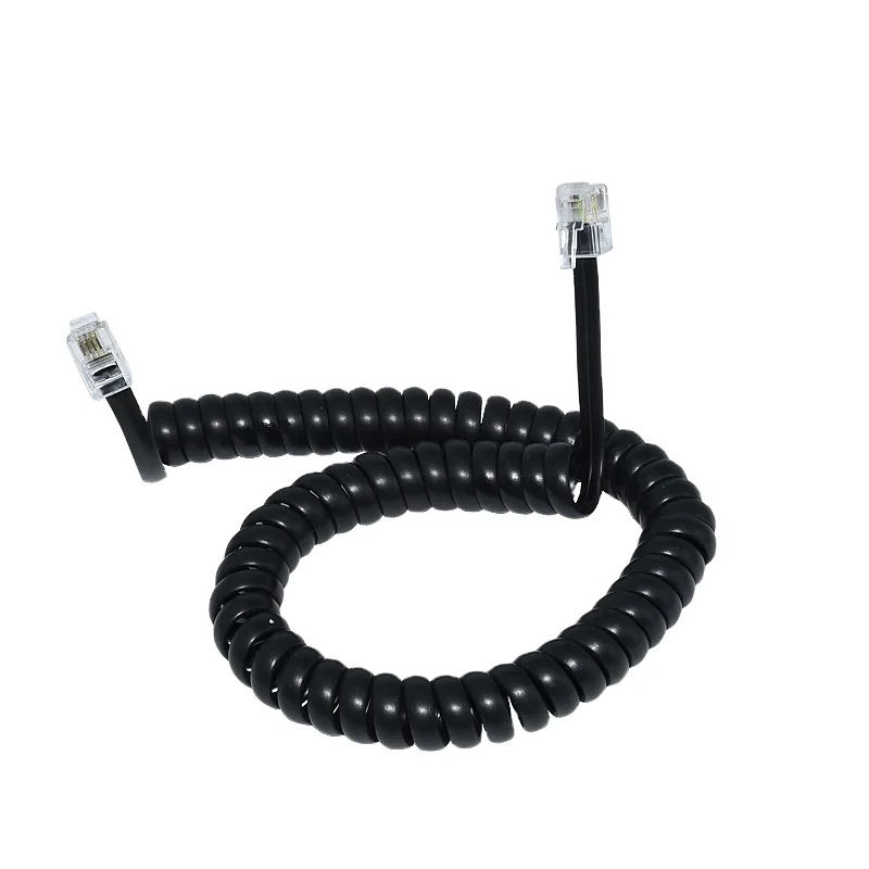NEPCI tel accessories coiled telephone cord XJY-US-57-4P4C handset cord with different length